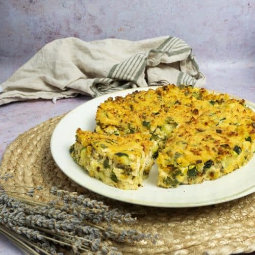 Frittata vegana de calabacín y champiñones