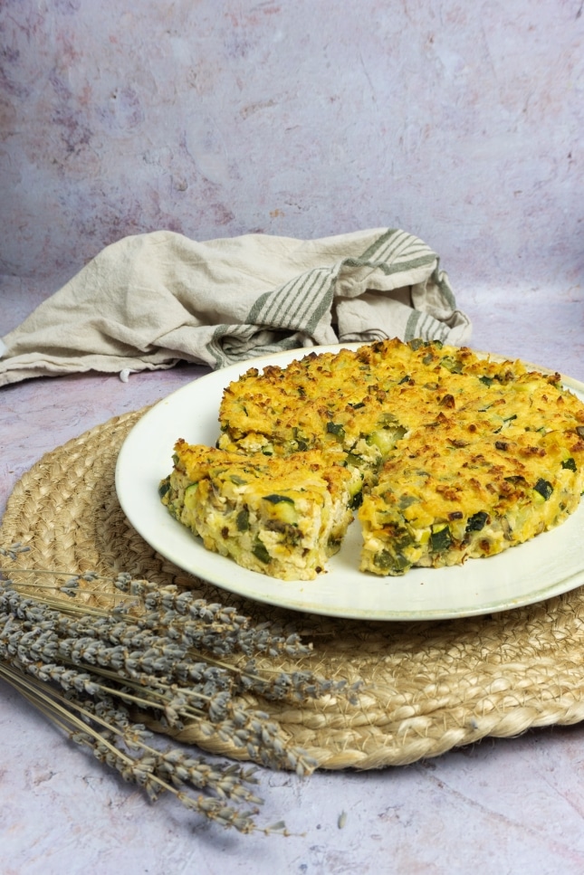 Frittata vegana de calabacín y champiñones Frittata vegana de calabacín y champiñones