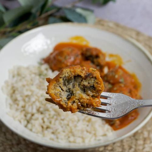 Albóndigas de lentejas y berenjena veganas