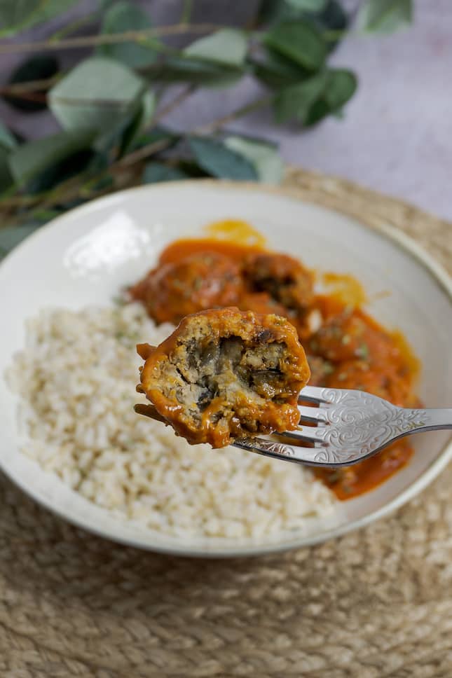 Albóndigas de lentejas y berenjena veganas Albóndigas de lentejas y berenjena veganas