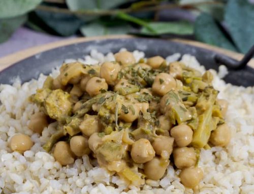 Garbanzos cremosos con verduras